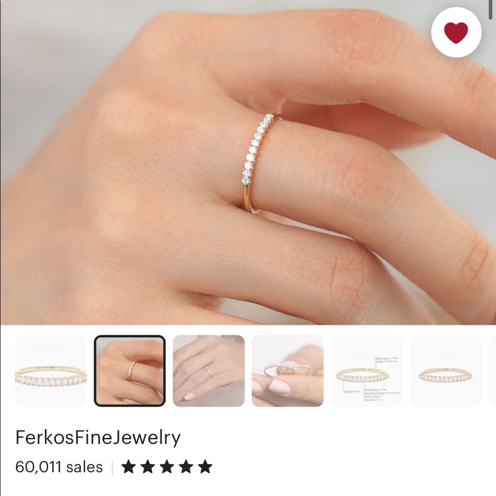 FERKOS fine jewelry 11 diamond solid gold ring